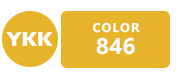 Toutes les fermetures éclair YKK ocre avec le code couleur 846